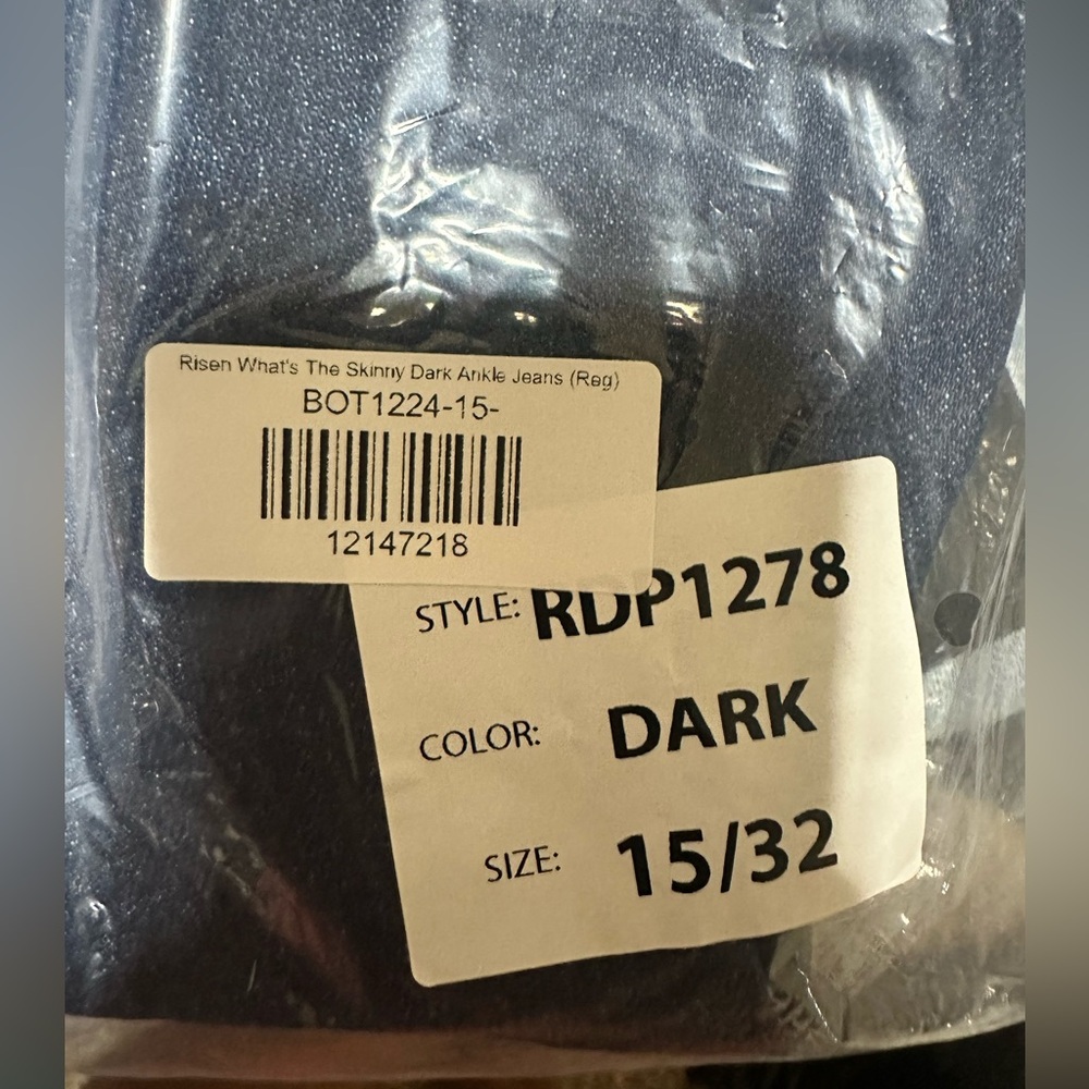 Risen Dark Ankle Button Fly Jeans size 15 (32)NWT